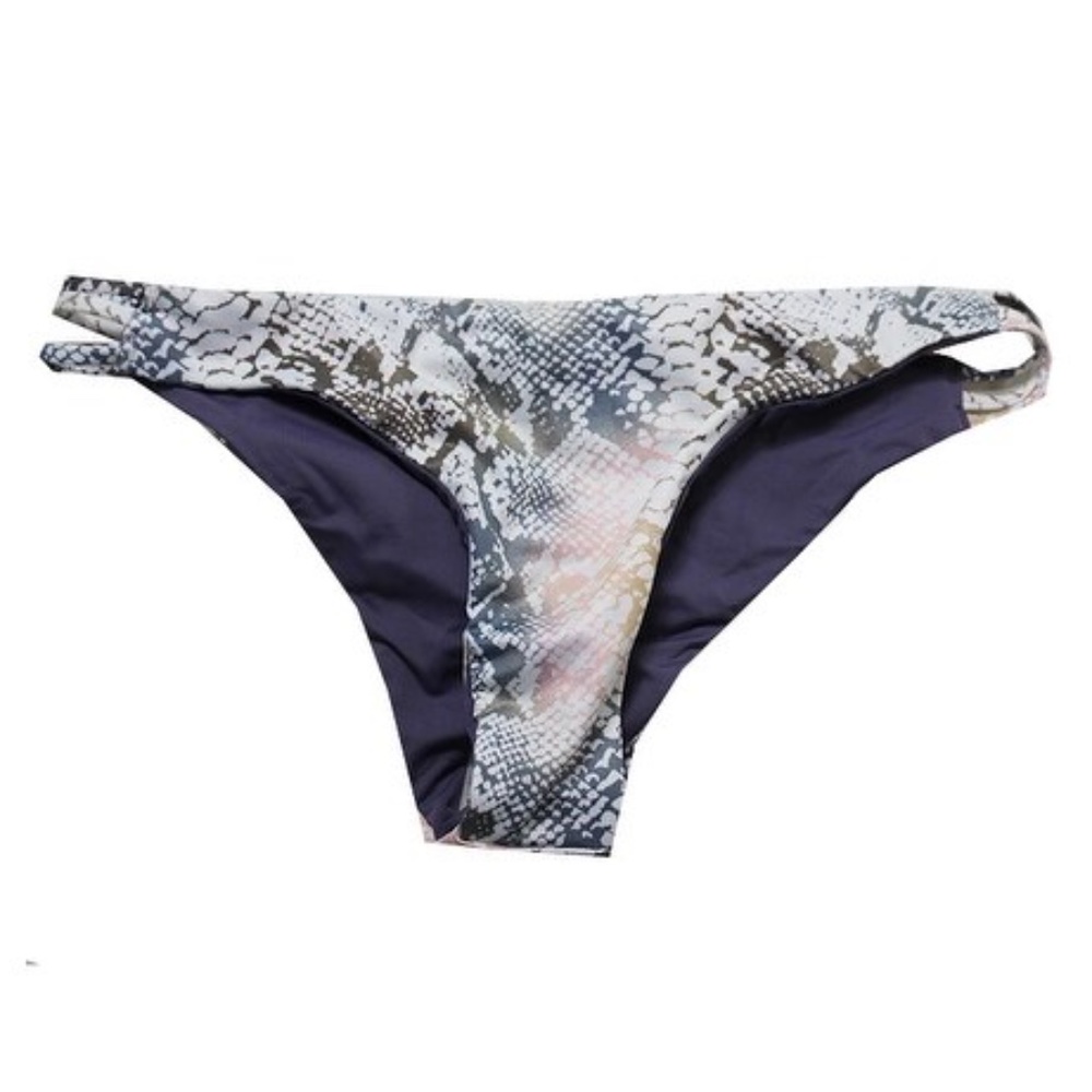 ⭐️ROXY Grey Snake Strappy BikiniBottom Size:L NWOT